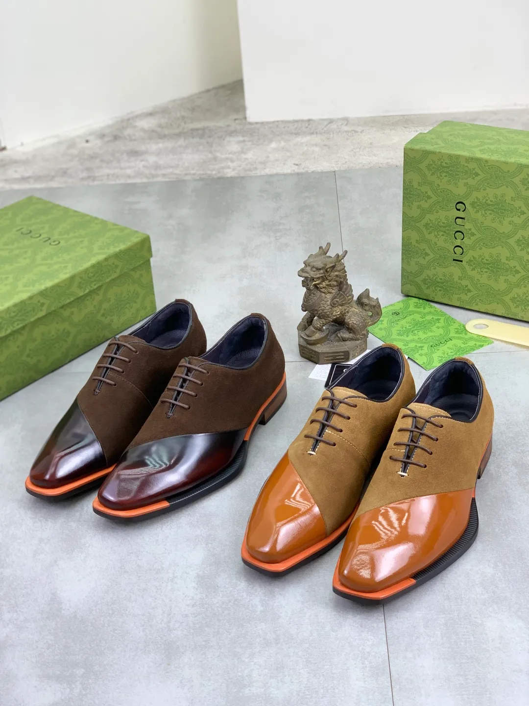 Men's Men's Shoes 💰P580 [New Style] 💰💎💎💎 [Gucci] GUCCI high-end men's formal business leather shoes, original order 1:1! Original imported high-end calfskin, original metal buckle, imported first-layer pigskin lining for feet, original high-end outsole, men's shoe size: 38-44